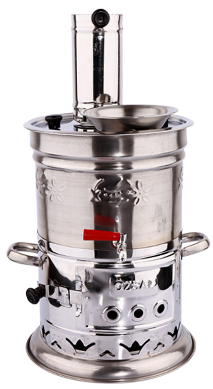 Ko-mu-rlu-Semaver-1 Kohle-Samowar Teekocher Edelstahl