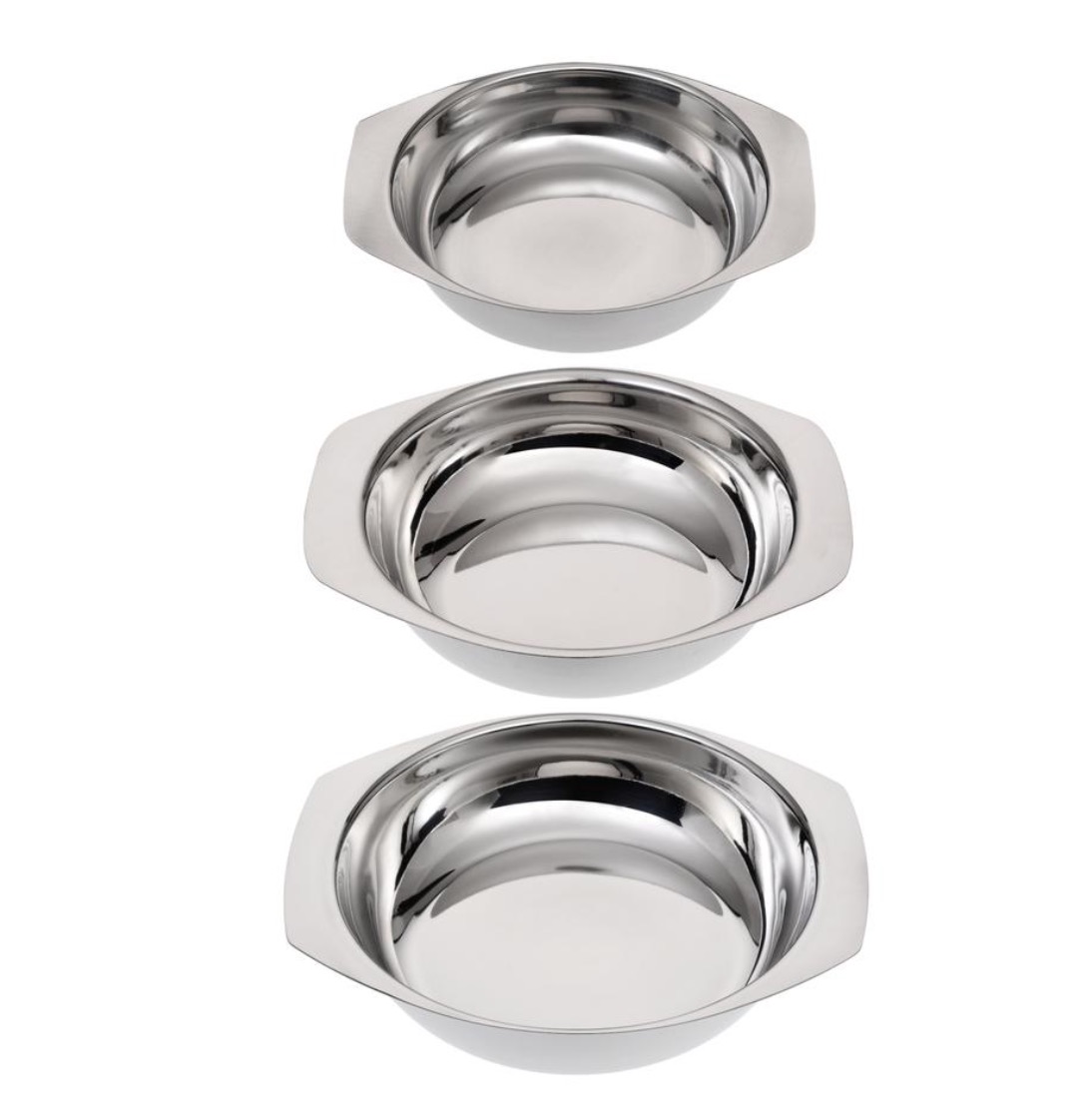 Edelstahl-Schu-ssel-Set Servierschüssel aus Edelstahl 3er Set 14-16-18 cm