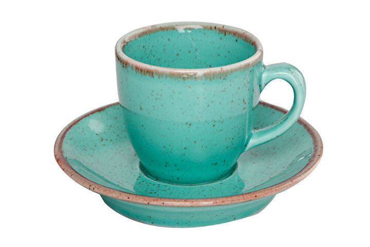 635889891273869427 Porland SEASONS Türkis Espresso Tasse 80 ml mit Untersetzer