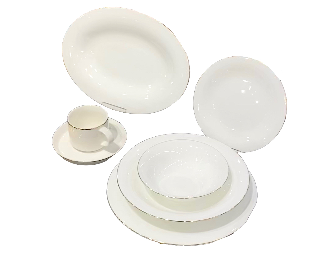 BR-2020-0002-b Premium Tafelservice DRANCY Weiß-Gold 25-teilig