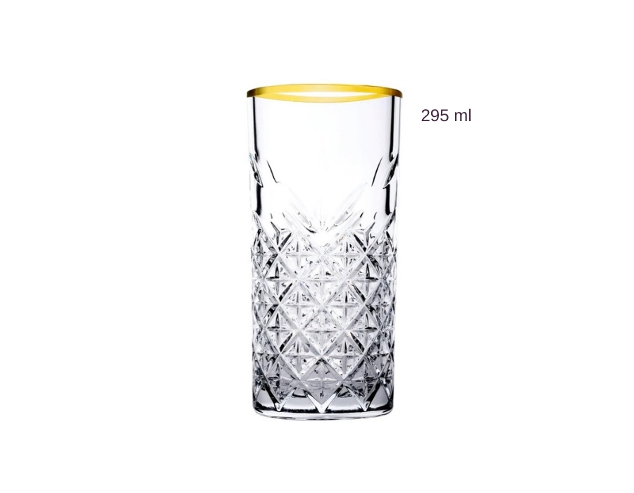52820-gold-1 Pasabahce TIMELESS GOLD 52820 Longdrink Glas 295 ml 4er Set