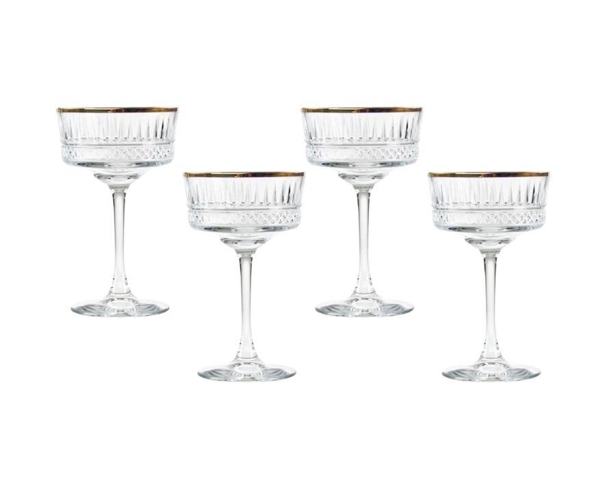 ELYSIA-GOLD-440436-a Pasabahce ELYSIA GOLD 440436 Champagnerglas Sektschale Dessertglas 4er Set