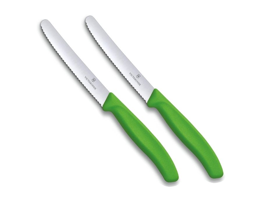 VICTORINOX Tomatenmesser Frühstücksmesser Brötchenmesser 2 Stück GRÜN