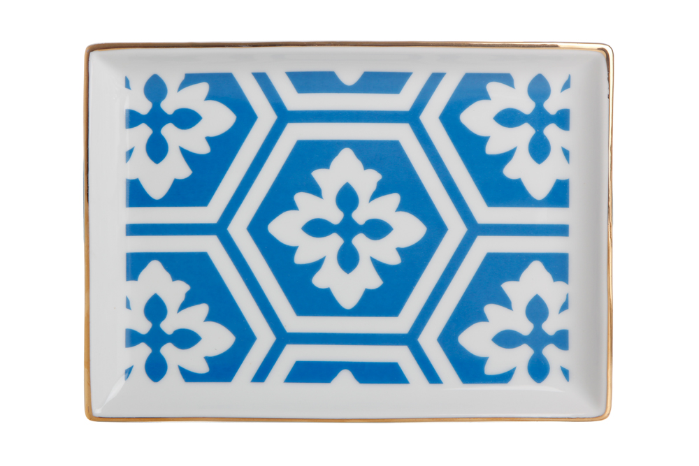 04A-P018773 Porland MOROCCO Design2 FrühstücksTeller HELLBLAU 13x18cm