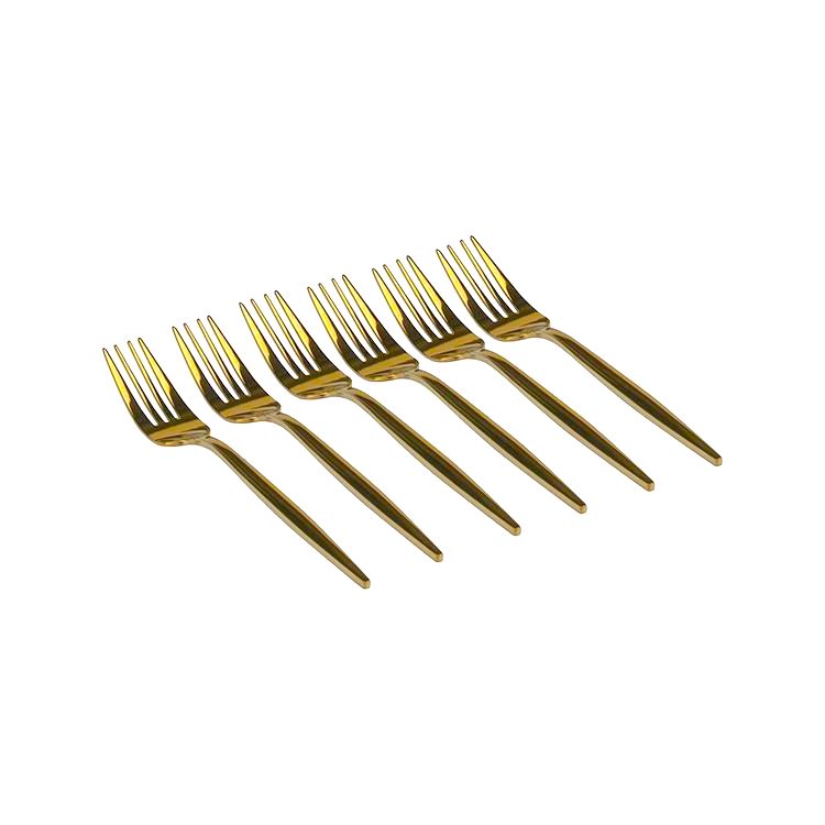 fr-2019-0358_2 Premium Edelstahl SARA GOLD Kuchengabel 6 Stück