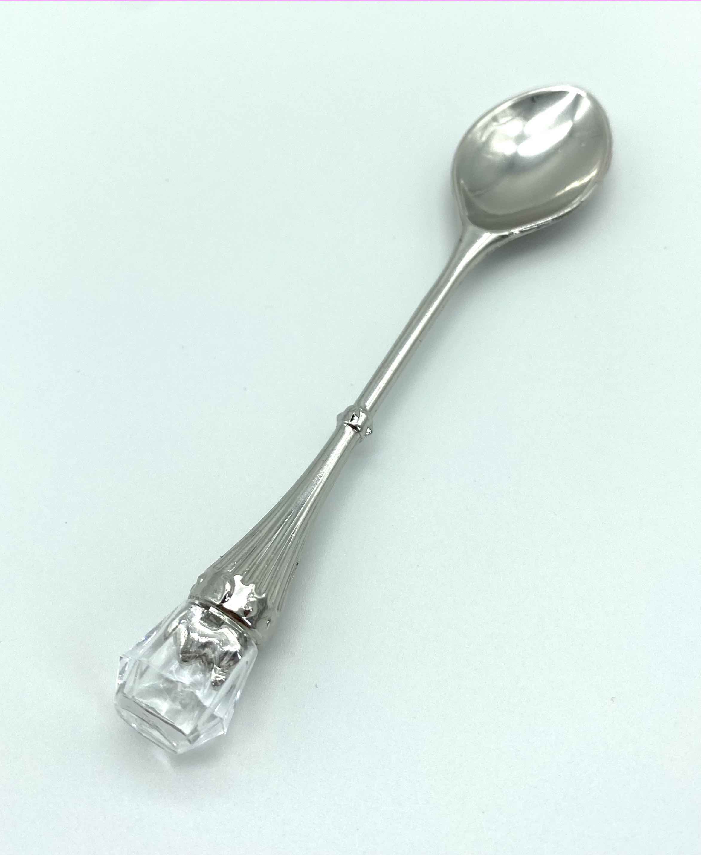 Cinar-Teelo-ffel-Kristal-Modell-Du-z-d Elegante Teelöffel Kaffeelöffel Silber DÜZ mit Kristall 6er Set