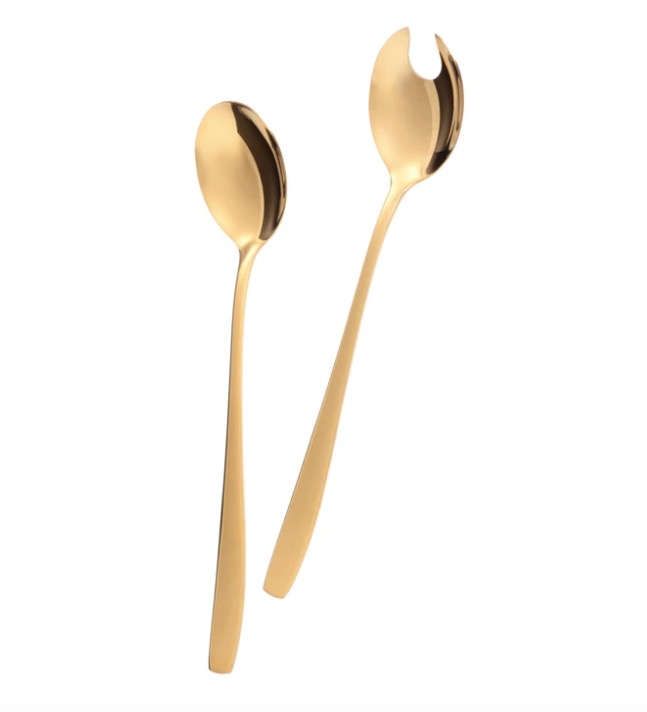 001-80L-C11-SD-3 Elegantes Salatbesteck GOLD 2-teilig Edelstahl