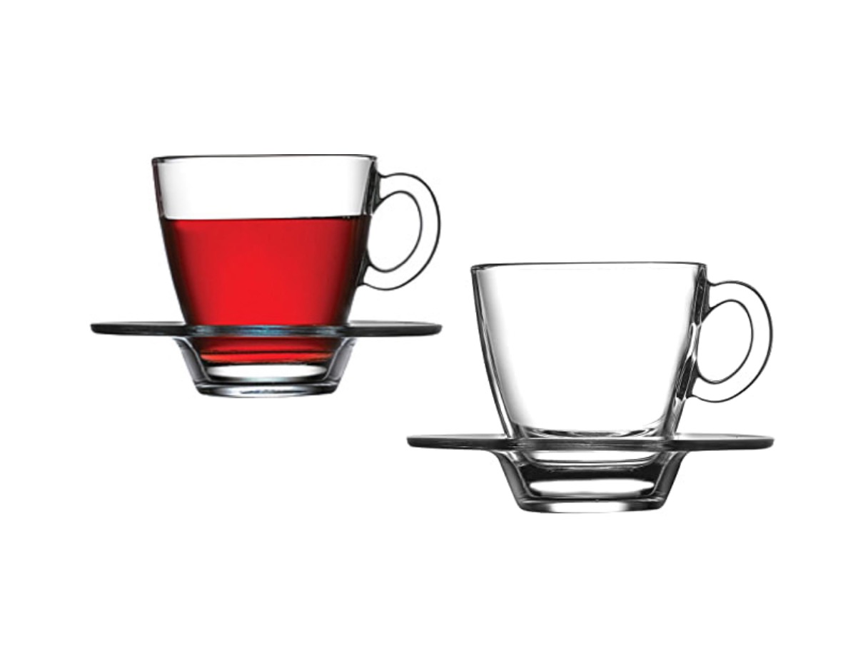 Aqua-95040-b Pasabahce AQUA 95040 Teegläser Kaffeegläser mit Henkel 215 ml 6er Set