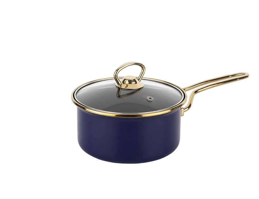 008-01-lacivert-gold-emaye-kapakli-sos-tavasi-16cm-tencereler-ve-tavalar-tantitoni-9291-13-B Emaille Saucenpfanne Blau-Gold 16 cm mit Glasdeckel Induktion TantiToni