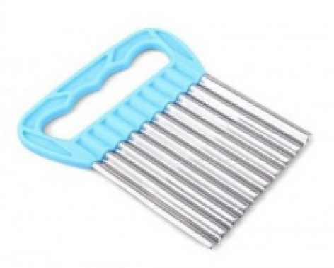 Chips_Form_Schneider_blau Edelstahl Chips-Form Wellen-Form Schneider Blau