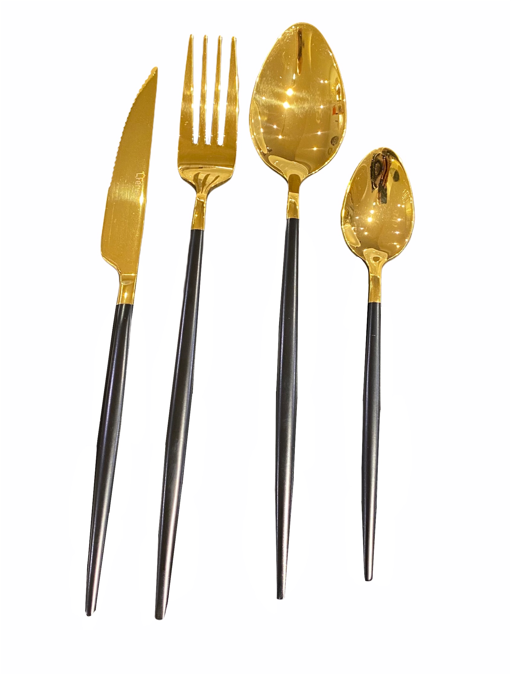 Sara-schwarz-Gold-Besteck-1 Besteckset Ferveo SARA SCHWARZ-GOLD 6-Personen-Set 24-tlg.