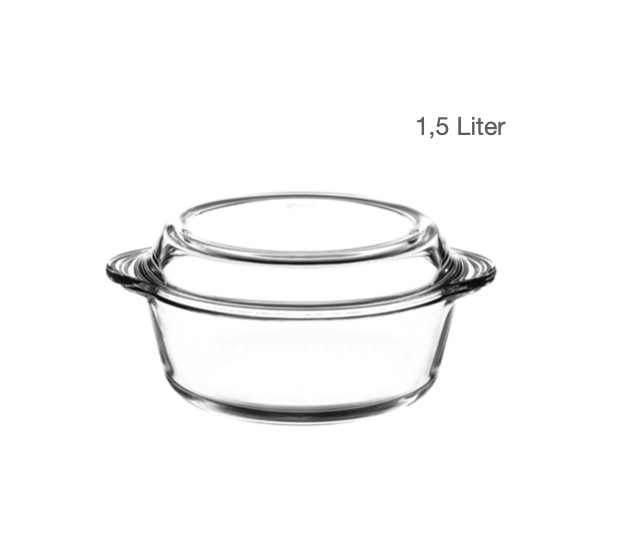 borcam-59023-b BORCAM 59023 Glas Auflaufform Topf mit Deckel 1,5 Liter 22 cm