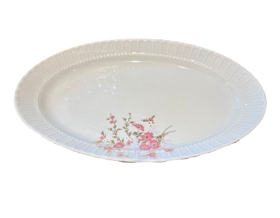 Kütahya Porselen 30cm Ovale Servierplatte Blumendekor