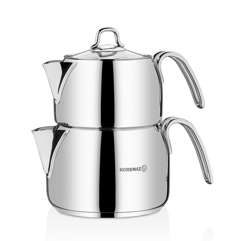 Perla-Maxi-A028-Teekanne-1 Korkmaz PERLA MAXI A028 Türkische Teekanne 1,2 - 2,0 L Induktion