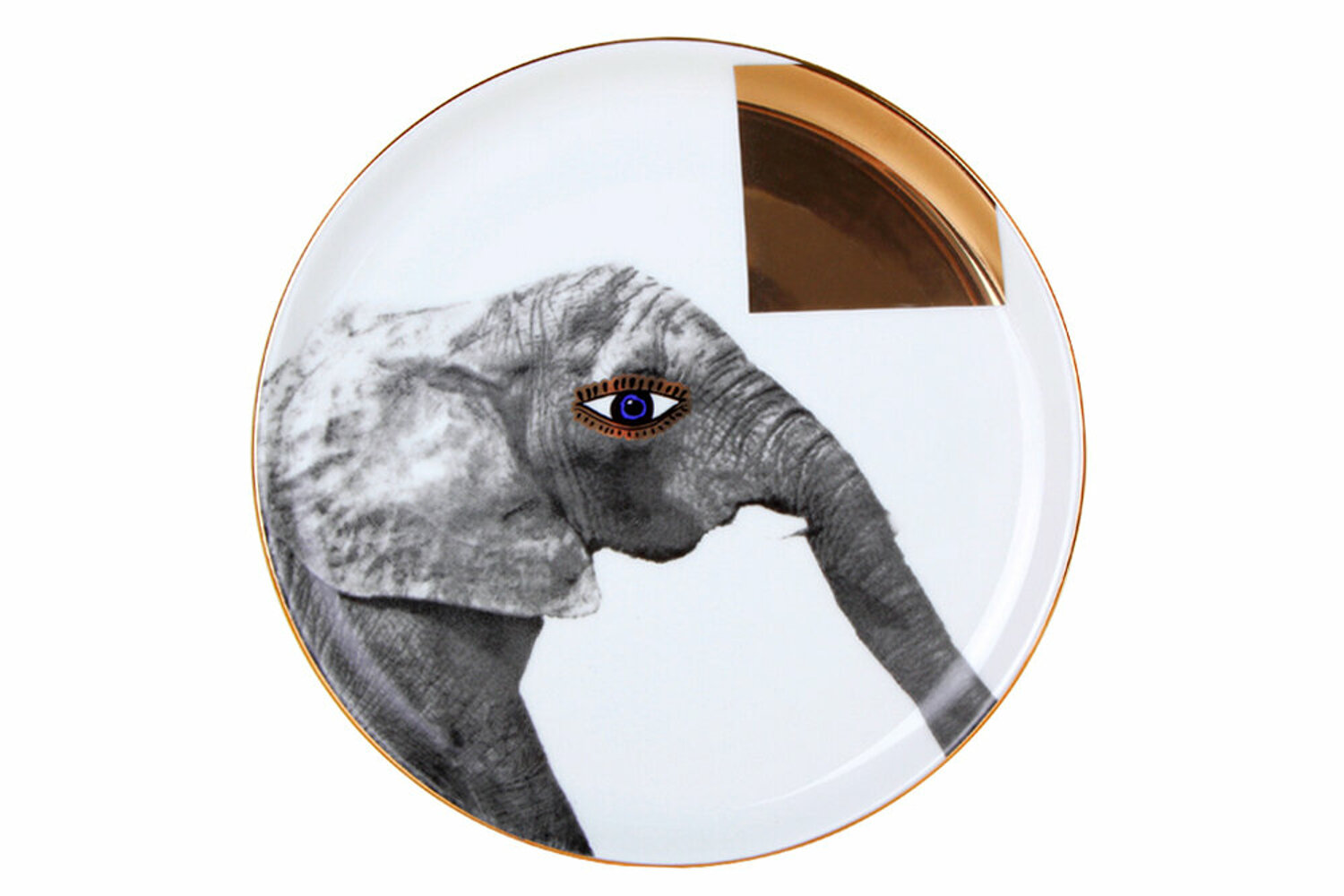 04ALM005138-a WILD LIFE Elefant Design Kuchenteller 20 cm Porland