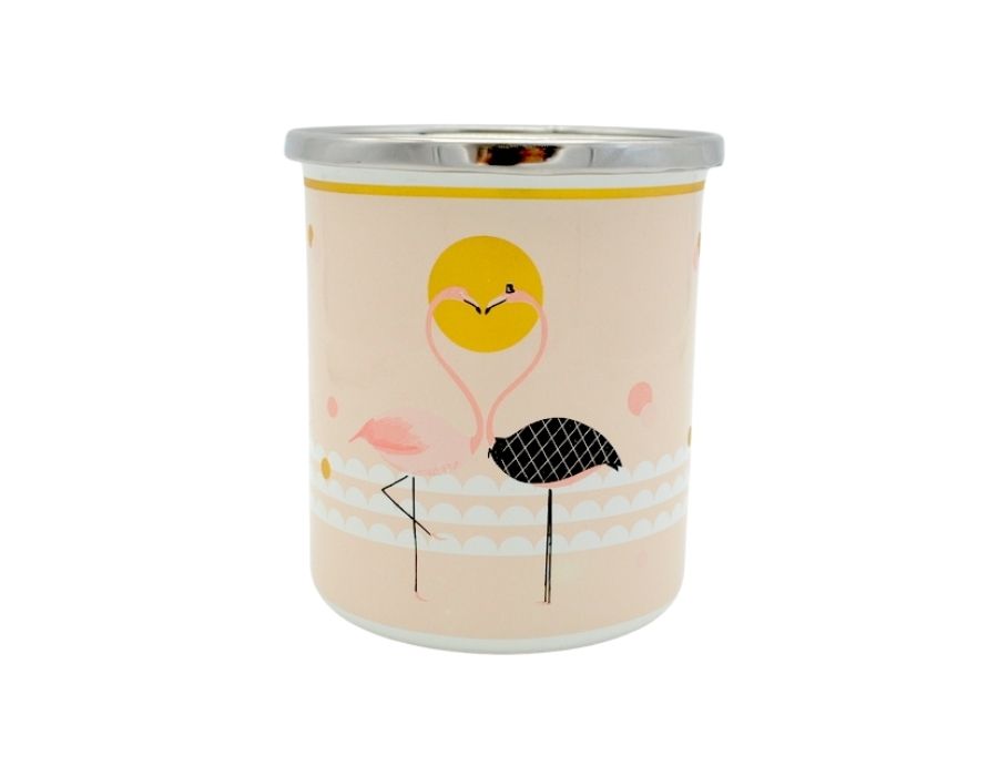 Flamingo-Emaille-1 Bernardo FLAMINGO Emaille Kaffeebecher 300ml 8 cm