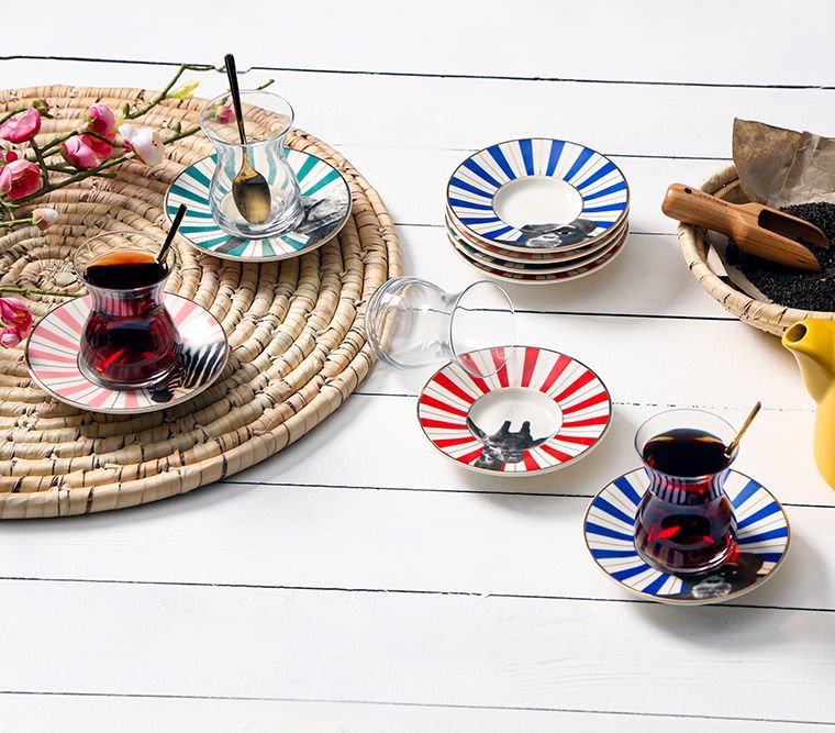 0048904 Porland WILD LIFE Türkische Teegläser Set 8-teilig