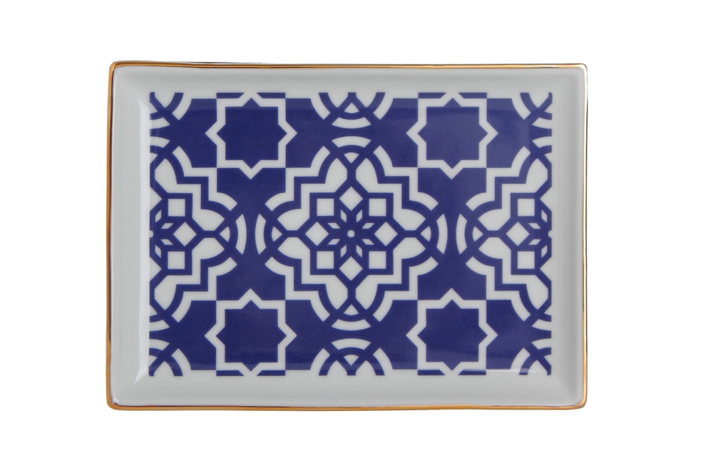 04A-P018781 Frühstück-Teller Blau MOROCCO 13x18cm von Porland