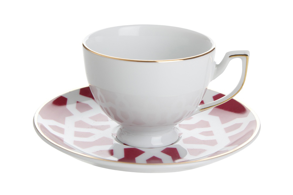 04A-P018904 Tee-/Kaffeetasse mit Untersetzer Fuchsia MOROCCO 170ml von Porland