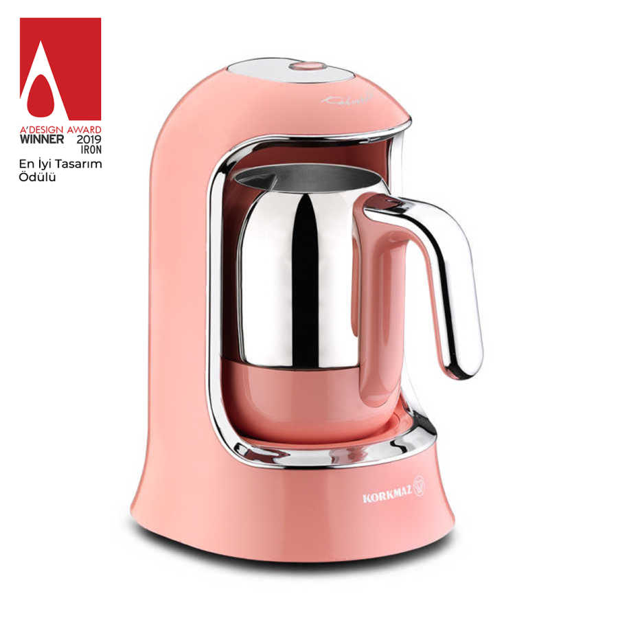 korkmaz-kahvekolik-pembe-otomatik-kahve-makinesi-a860-kahve-makinesi-6057-77-B Korkmaz KAHVEKOLIK Rosa Mokka-Maschine A860 Edelstahl Kanne