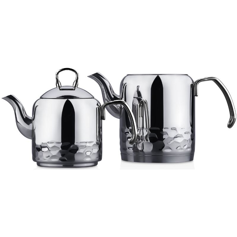 A227-01-d Korkmaz Teekanne ERNA Silber A227-01 Induktion 1,2 L - 2,2 L
