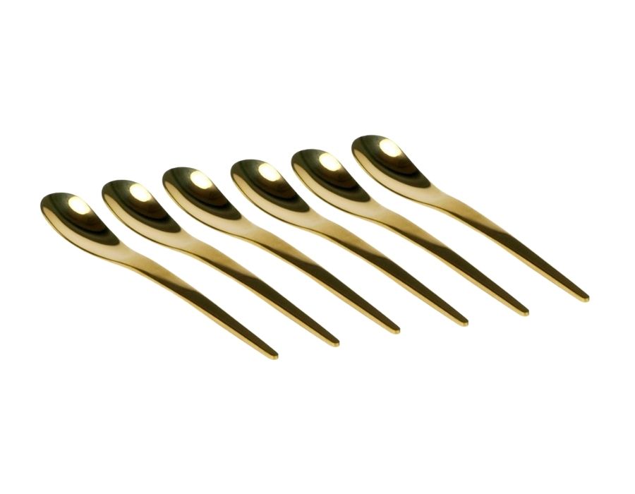 fr-201922000006_2 Premium Teelöffel Kaffeelöffel FERVEO Tarz GOLD SHINY 6er Set