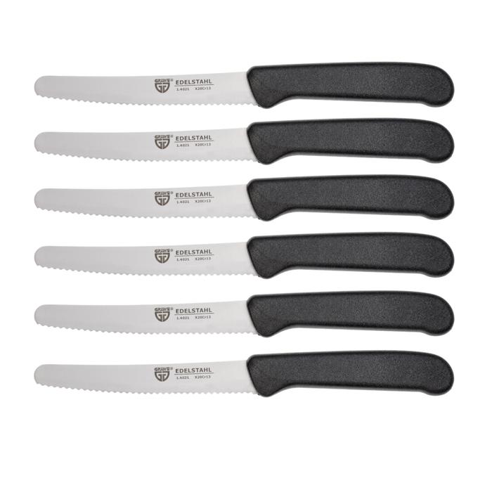 Fru-hstu-cks-Bro-tchenmesser-schwarz-1 Premium Frühstücks- und Brötchenmesser 6 Stück schwarz