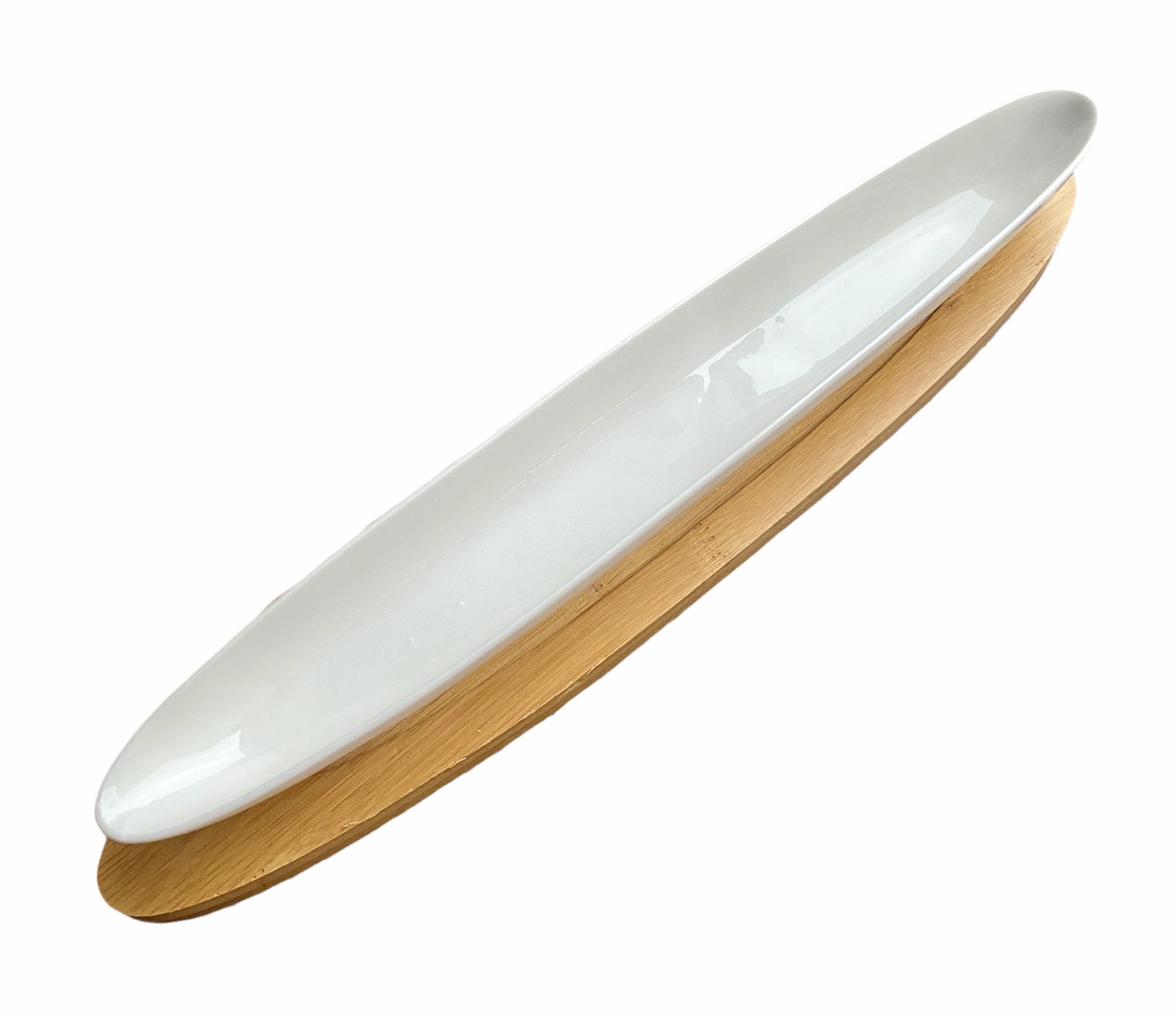Oliven-Servierschale-1a Oliven Servierschale aus Porzellan und Holz 31 cm