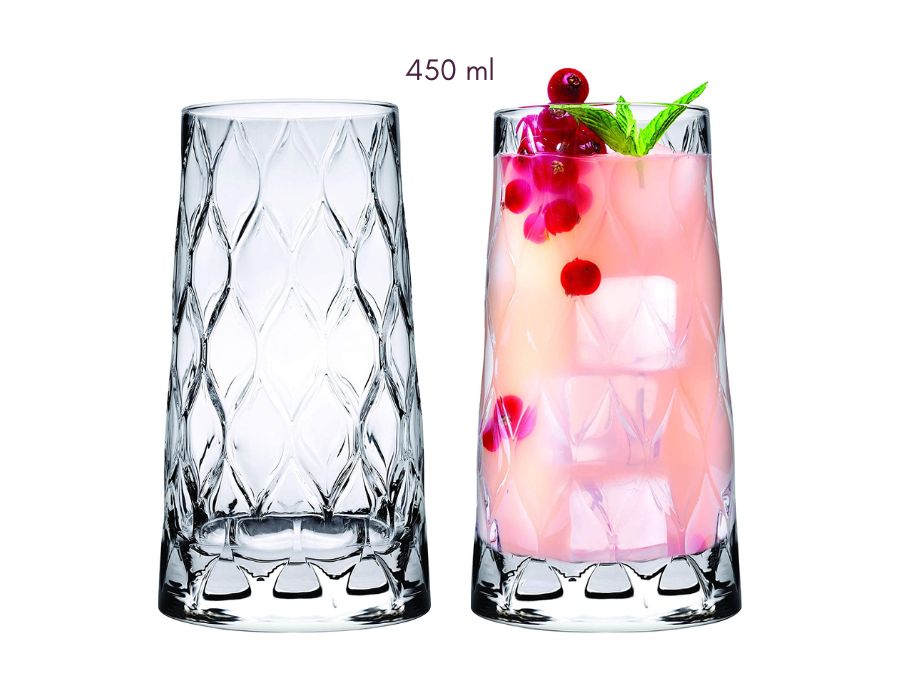 Pasabahce LEAFY 420955 Longdrink Glas 450 ml 4er Set