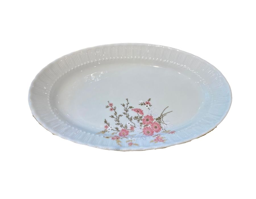 Servierplatte-25cm-1 Kütahya Porselen 25cm Ovale Servierplatte Blumendekor