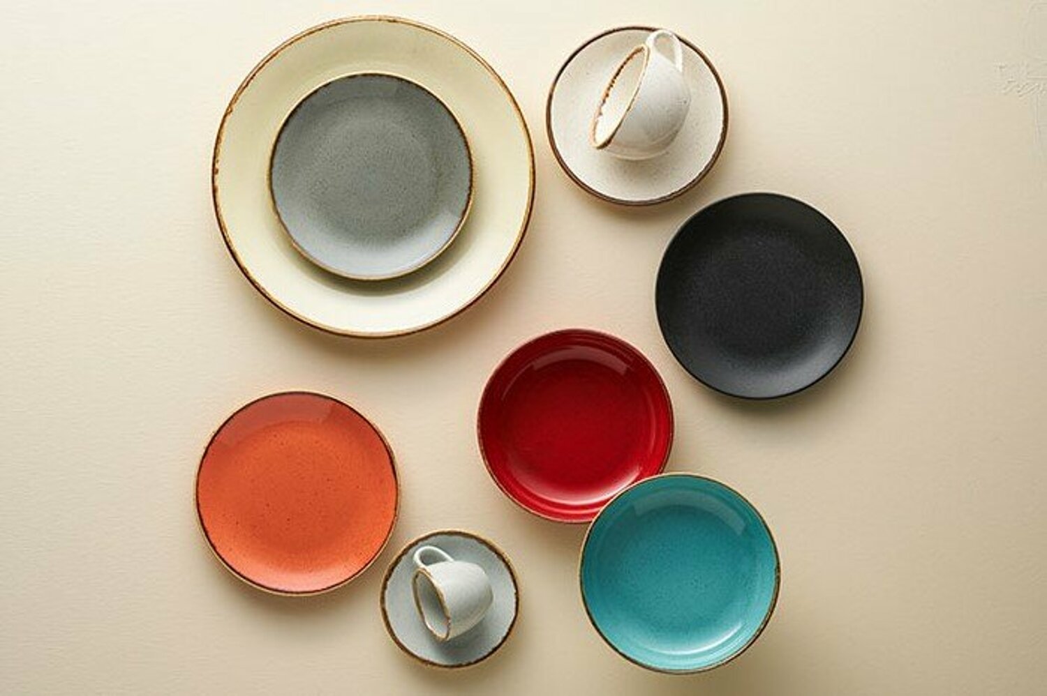 04ALM005519-a Seasons TÜRKIS-Beige-Schwarz Tafelservice 27-teilig
