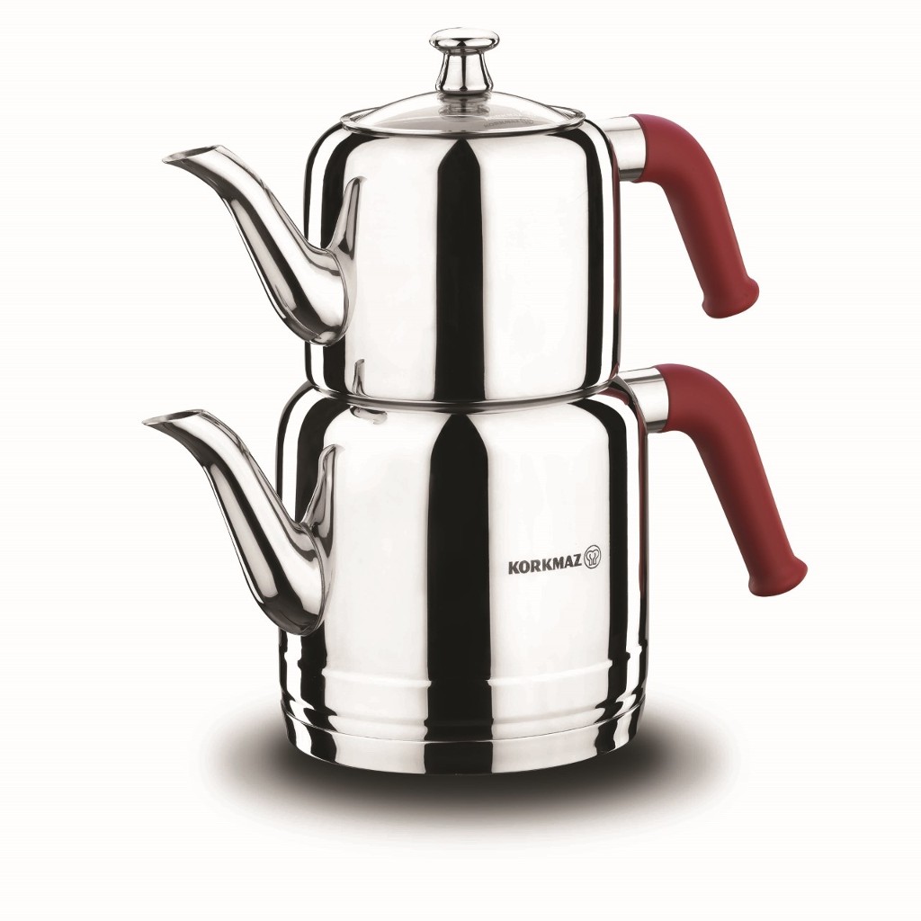 riva-rot Korkmaz Teekanne RIVA A189 ROT Silber auch Induktion