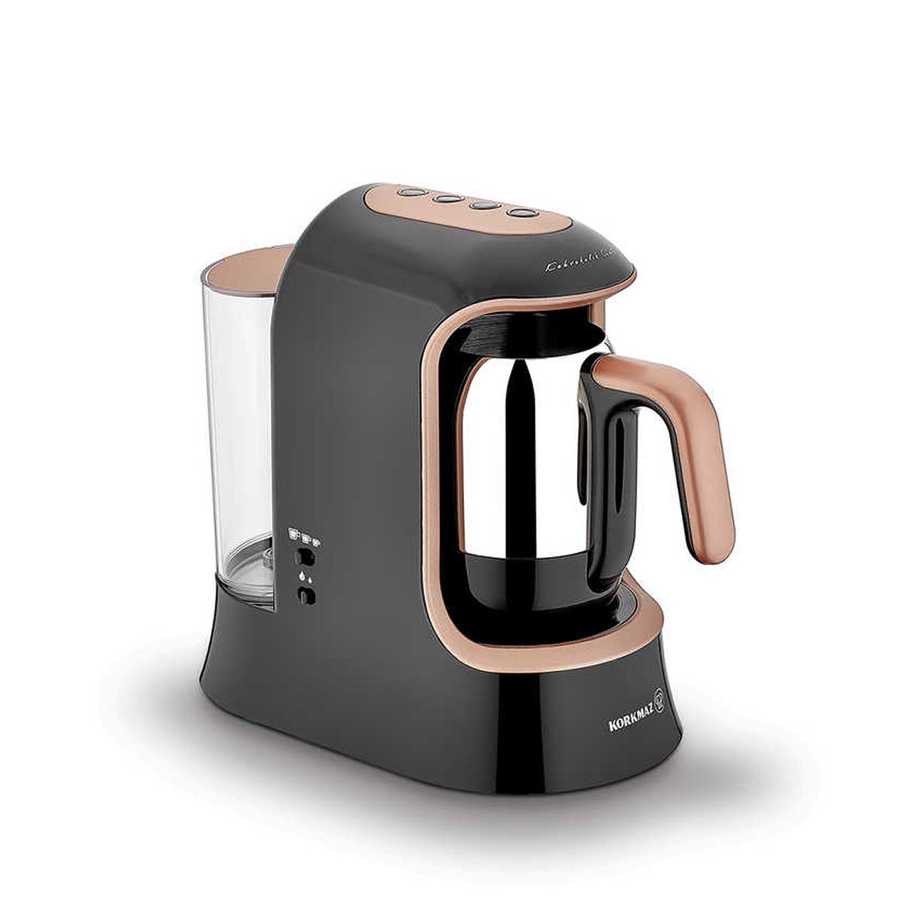 A862-02 Korkmaz Kahvekolik AQUA Schwarz-RoseGold Mokka-Maschine A862-02