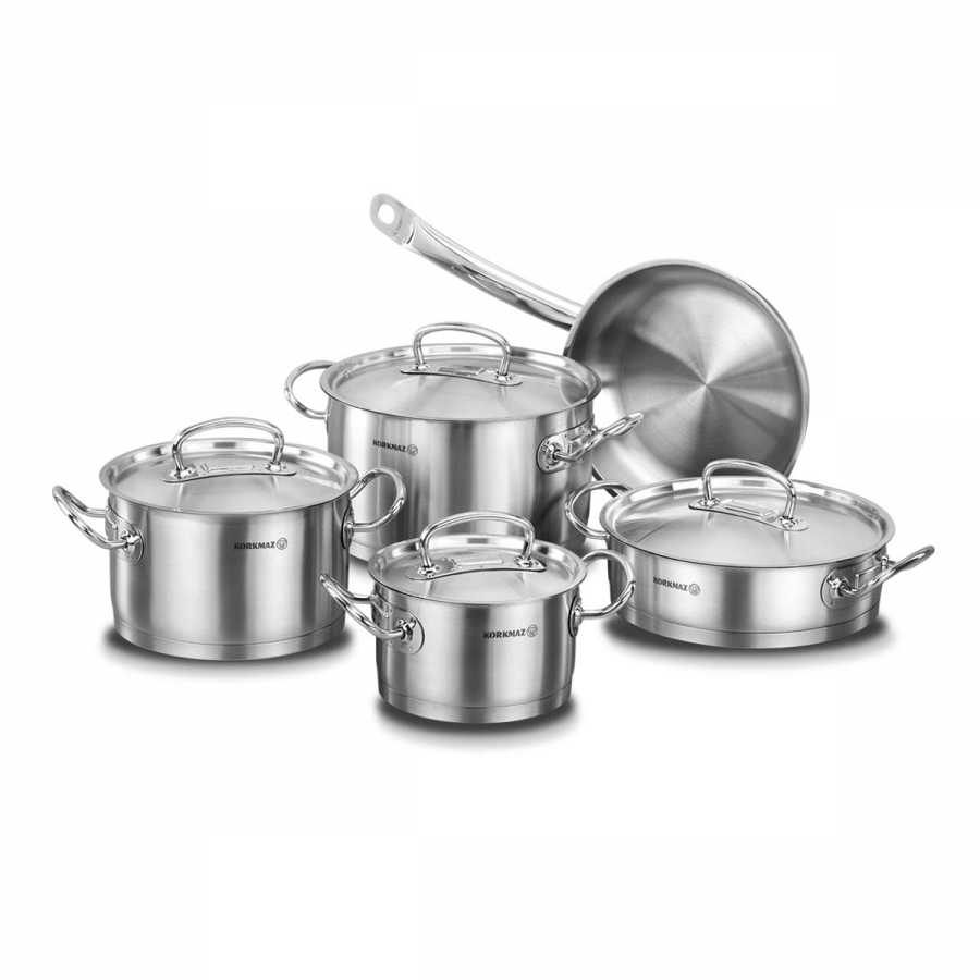 korkmaz-proline-9-parca-tencere-seti-4350-72-B Korkmaz Edelstahl Topfset 9-tlg. A1150 PROLINE