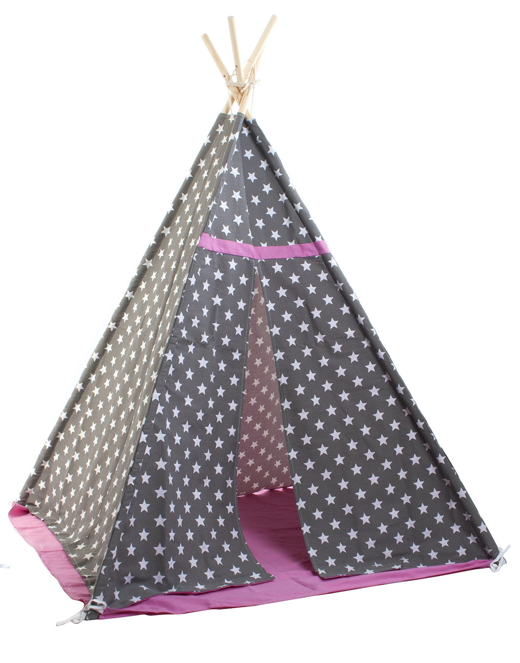 Spieltipi Kinderzelt Tipi Sterne ROSA 120x120x150 cm