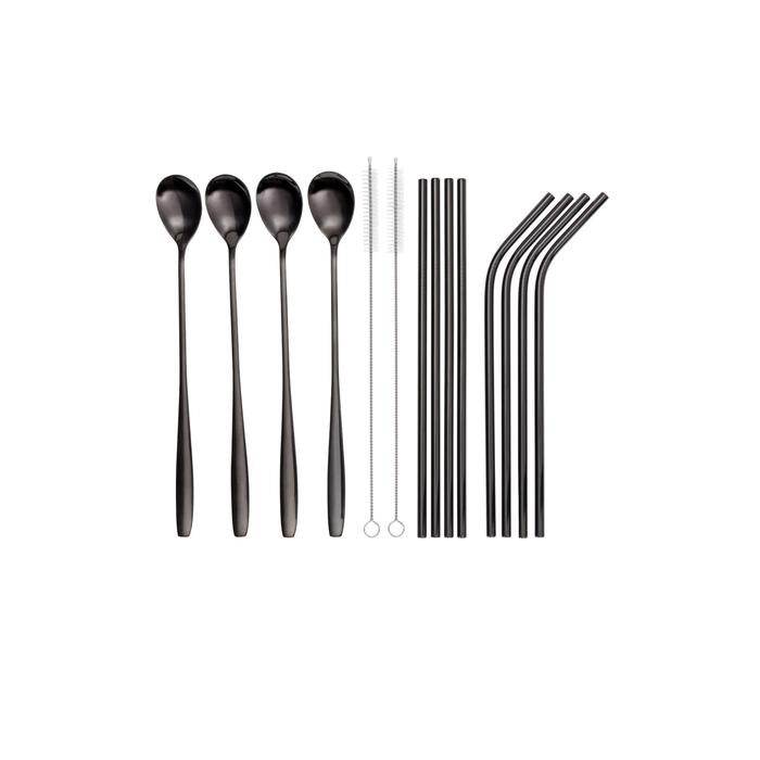 53994_Product_x700 Trinkhalm-Set aus Edelstahl, 14-teilig, SCHWARZ