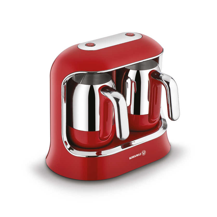 korkmaz-kahvekolik-twin-kirmizikrom-otomatik-kahve-makinesi-a861-kahve-makinesi-7253-81-B Korkmaz Kahvekolik TWIN A861 ROT 8-Tassen Mokka-Maschine
