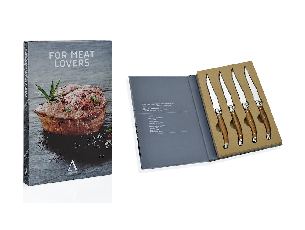CC-66179 Steakmesser Geschenkset 4-teilig mit Holzgriffen 27x17x2cm