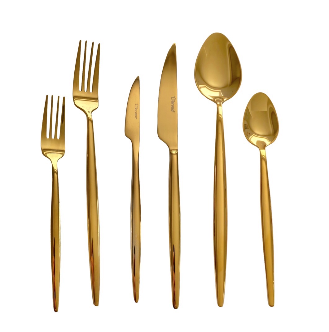 Sara-Gold-36-tlg-a Premium Besteckset SARA GOLD 36-teilig 6-Personen-Set Edelstahl