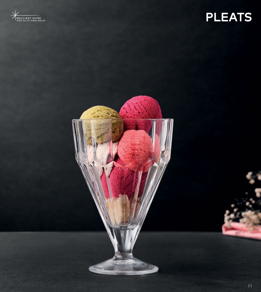 Pasabahce PLEATS 68136 Kristallglas Dessert Eis Schale 6er Set