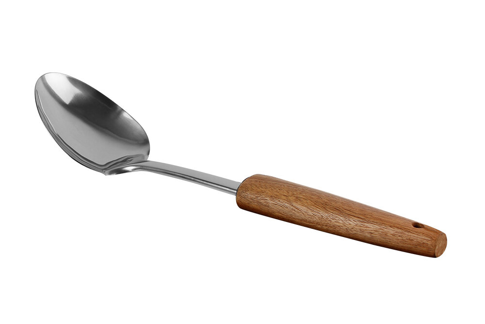 04STY003960-b WOODPECKER Servierlöffel 32 cm Holz und Edelstahl