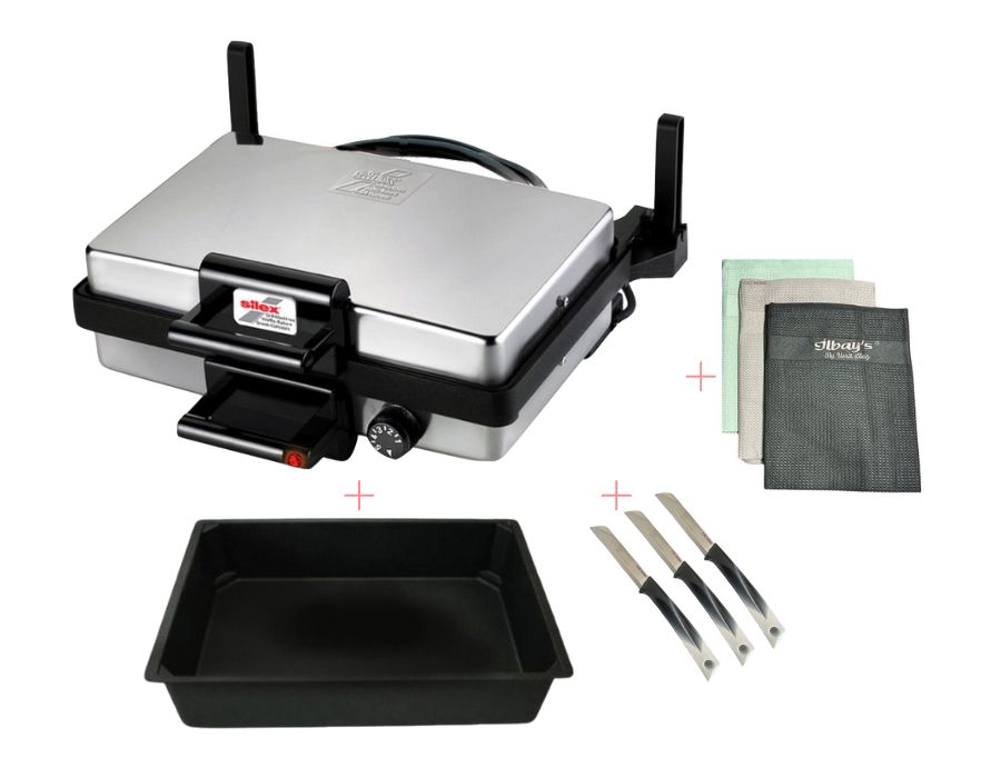 Silex-Aktions-Paket-1 CiCi HOME SILEX AKTION Multigrill + Pfanne + Ilbays Tücher 3er + Messer 3er