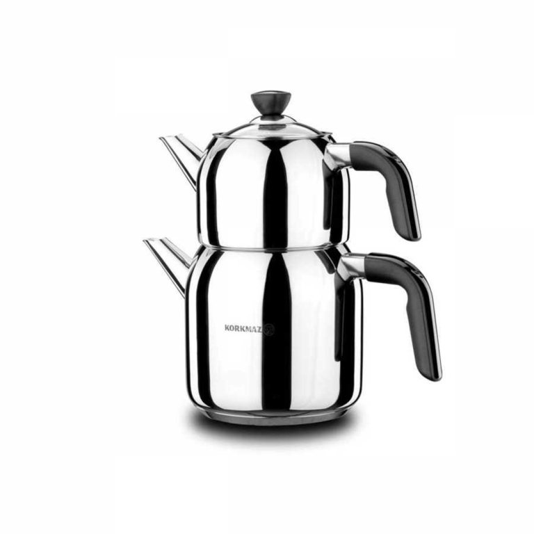 a078-01 Korkmaz Teekanne Kappa A078-01 Silber Induktion 2,0 L - 0,9 L