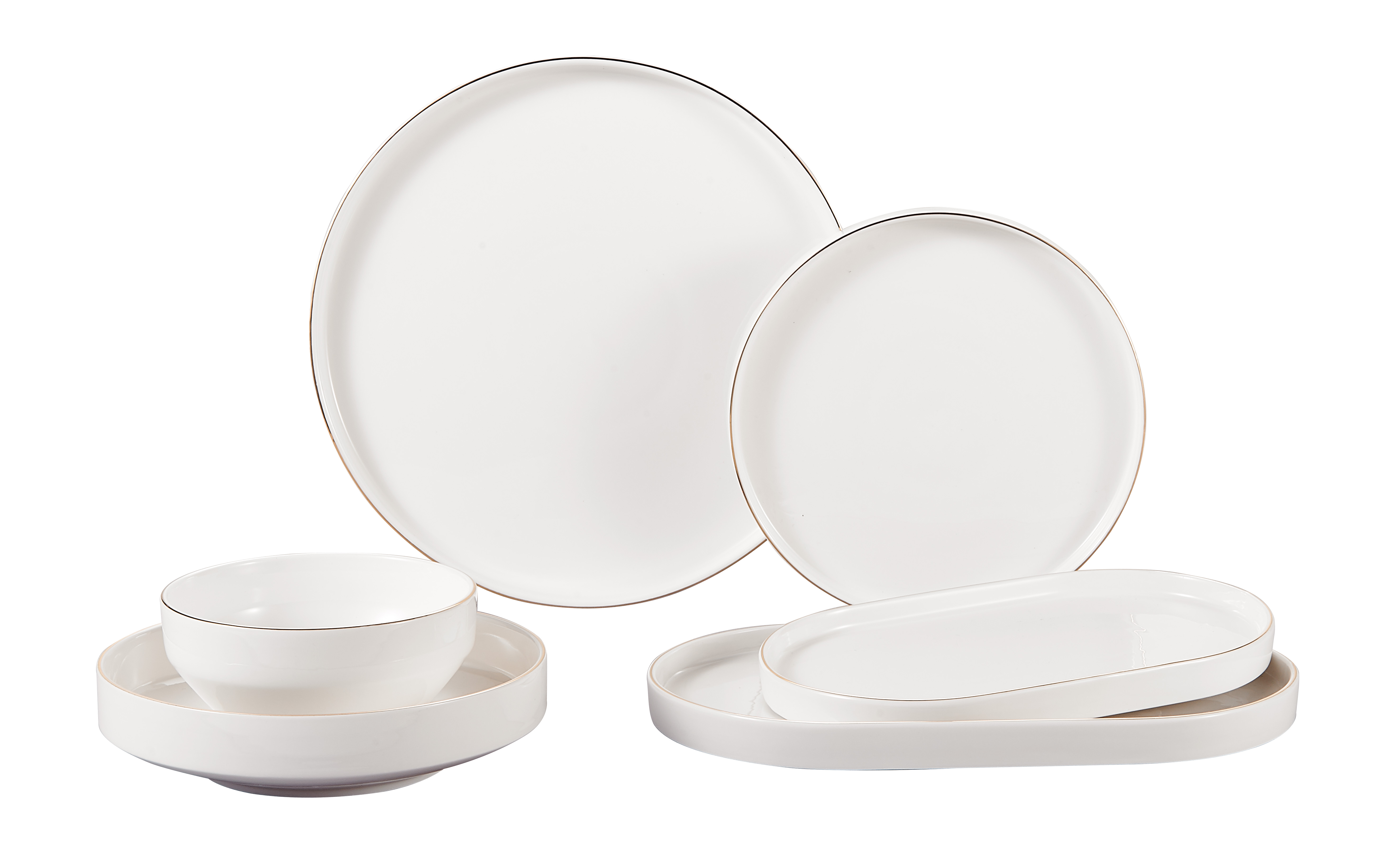 MX370-Mina-gold Mulex MINA Premium Tafelservice Weiß-GOLD 26-teilig 6-Personen Set