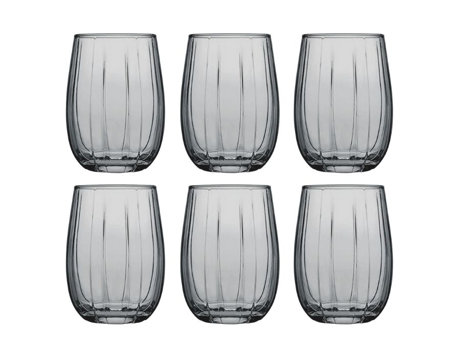 Linka-420405-grau-2 Pasabahce LINKA GRAU 420405 Wassergläser Kurz 380 ml 6er Set