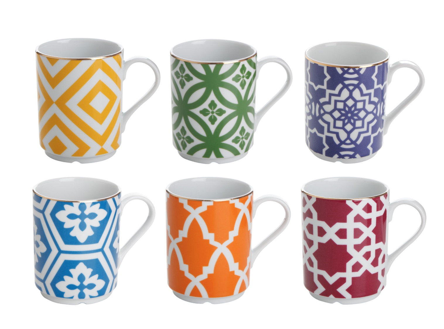 Morocco-Becher-Mix-1 Porland MOROCCO KaffeeBecher Mix-Set 6-teilig 325ml