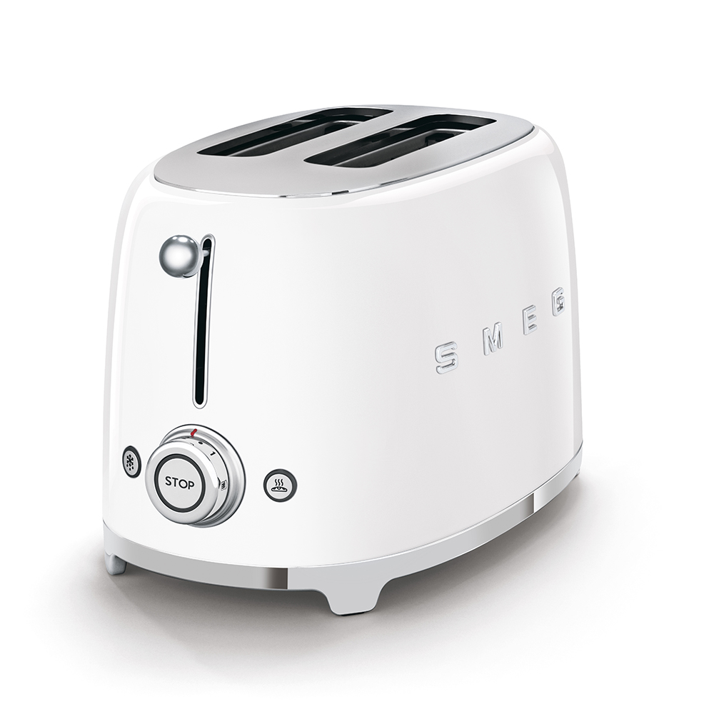 TSF01WHEU_2 SMEG 2-SCHLITZ-TOASTER WEIß 50's Retro Style 950 W TSF01WHEU