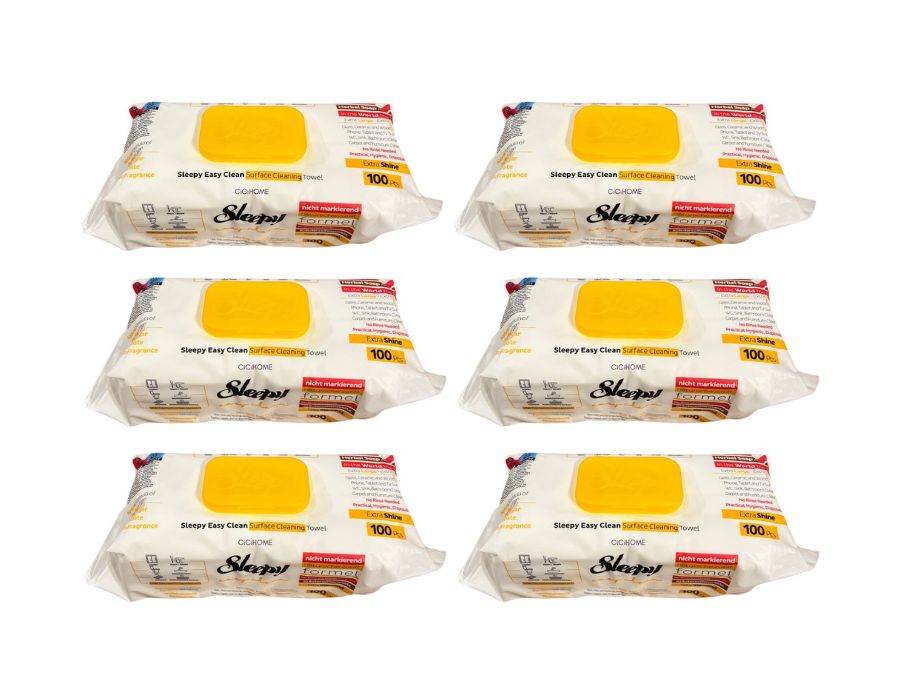 Sleppy-Gelb-6er-Sparpack SLEEPY 6er- SPARPACK Reinigungstücher mit Kräuterseifen-Zusatz