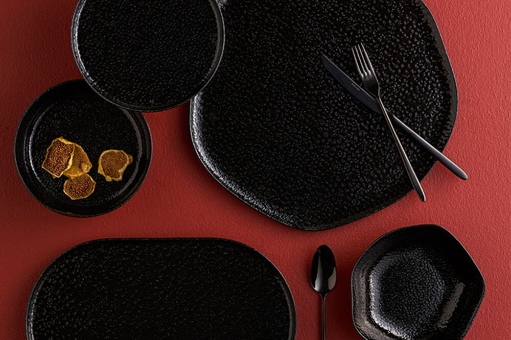 04ALM005624-a ETHOS BLACK MOSS Design Tafelservice 21-teilig Porland