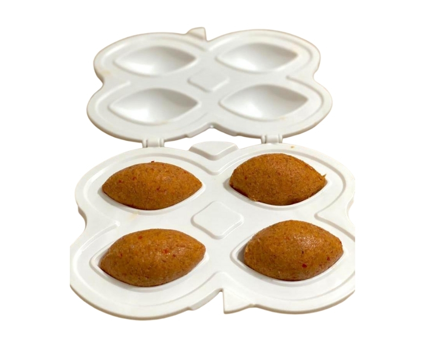 Kebbah-akkaya-46inM0WCqVzdR0 HÜMA Icli Köfte / KIBBEH Form Weiß - 4er Form (Gefüllte Bulgurbällchen Form)
